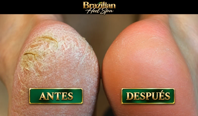 Comparación de un talón antes y después